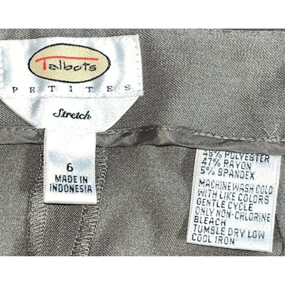 Talbots Ankle Pants Taupe Stretch Minimalist Basic Career Capsule Womens 6 - Picture 6 of 8